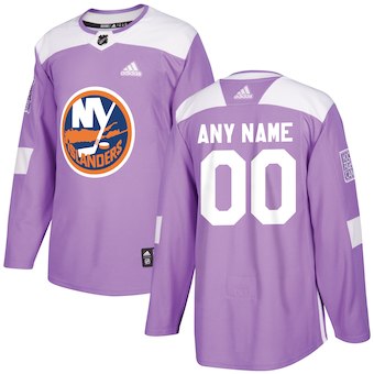 NHL Men adidas New York Islanders Purple Hockey Fights Cancer Customized Jersey
